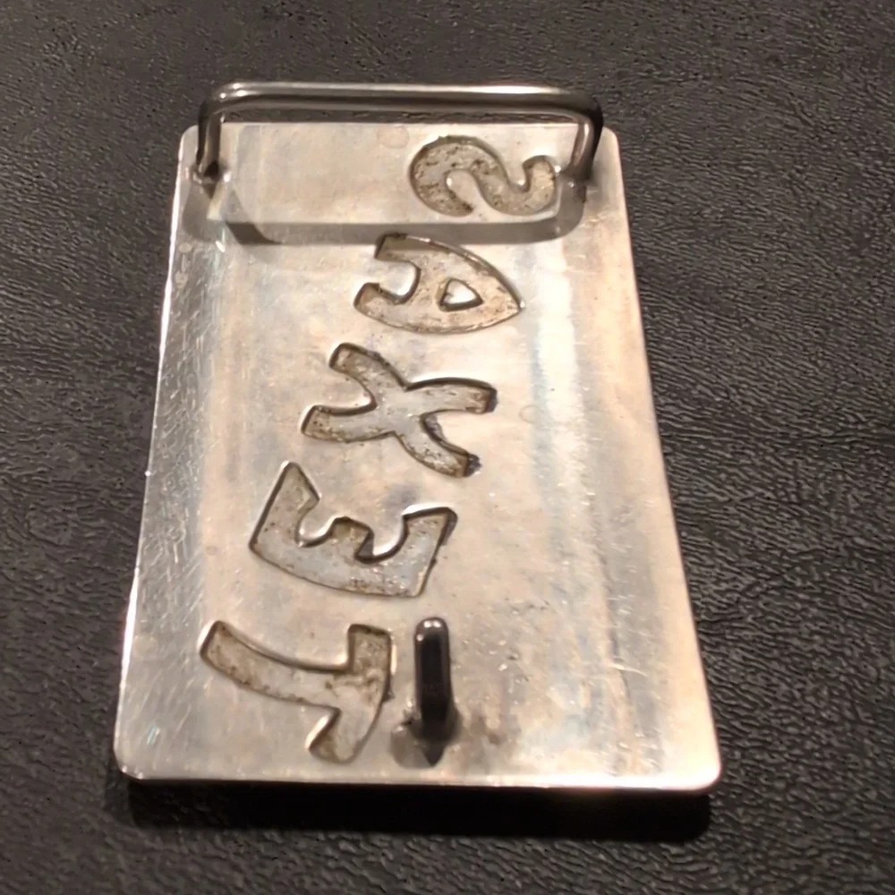 Texas Belt Buckle. Texas In Raised Letters. Priced Low Due To Scratches
